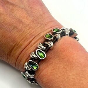 More Uno de 50!! Gorgeous bracelet made of green-blue stones and leather!